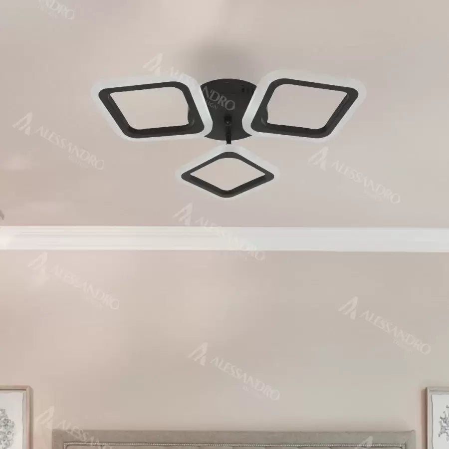 Żyrandol LED PULSARIS 40W, 3 kwadraty, światło zimne/ciepłe/neutralne, czarne żyrandole LED Domyślny tytuł Alessandro Design