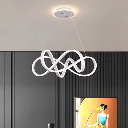 Zawieszany żyrandol LED z pilotem INFINITY HALO 69W, światło zimne/ciepłe/neutralne, możliwość przyciemniania, biały, żyrandole LED z regulacją wysokości z pilotem Domyślny tytuł Alessandro Design
