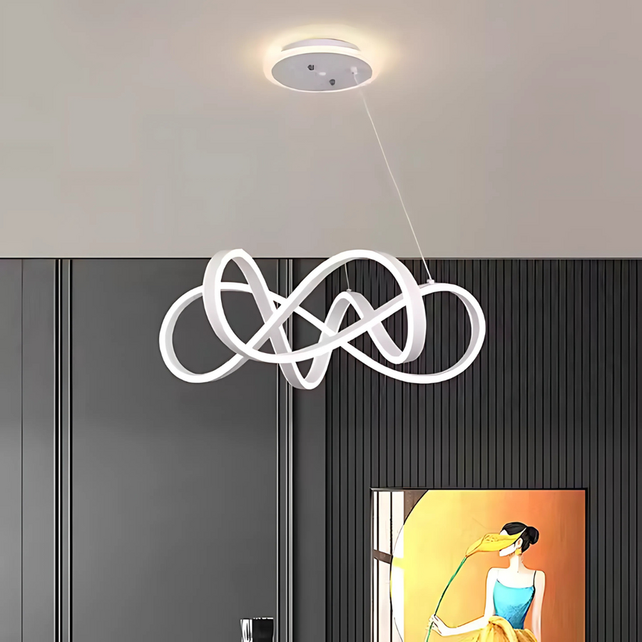 Zawieszany żyrandol LED z pilotem INFINITY HALO 69W, światło zimne/ciepłe/neutralne, możliwość przyciemniania, biały, żyrandole LED z regulacją wysokości z pilotem Domyślny tytuł Alessandro Design