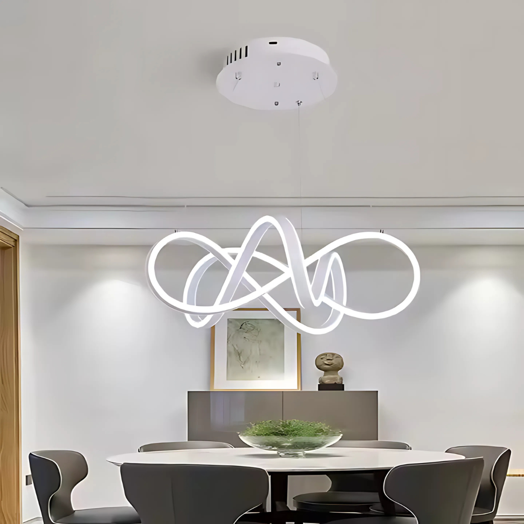 Zawieszany żyrandol LED z pilotem INFINITY HALO 69W, światło zimne/ciepłe/neutralne, możliwość przyciemniania, biały, żyrandole LED z regulacją wysokości z pilotem Domyślny tytuł Alessandro Design