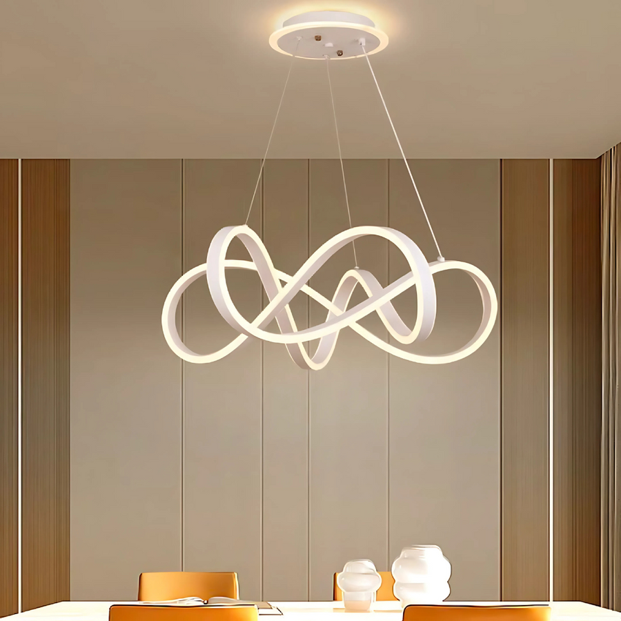 Zawieszany żyrandol LED z pilotem INFINITY HALO 69W, światło zimne/ciepłe/neutralne, możliwość przyciemniania, biały, żyrandole LED z regulacją wysokości z pilotem Domyślny tytuł Alessandro Design