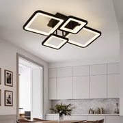 Żyrandol LED z pilotem MUGE 112W, 4 kwadraty, światło zimne/ciepłe/neutralne, możliwość przyciemniania, czarne Żyrandole LED z pilotem Domyślny tytuł Alessandro Design