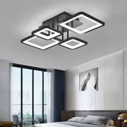Żyrandol LED z pilotem MUGE 112W, 4 kwadraty, światło zimne/ciepłe/neutralne, możliwość przyciemniania, czarne Żyrandole LED z pilotem Domyślny tytuł Alessandro Design