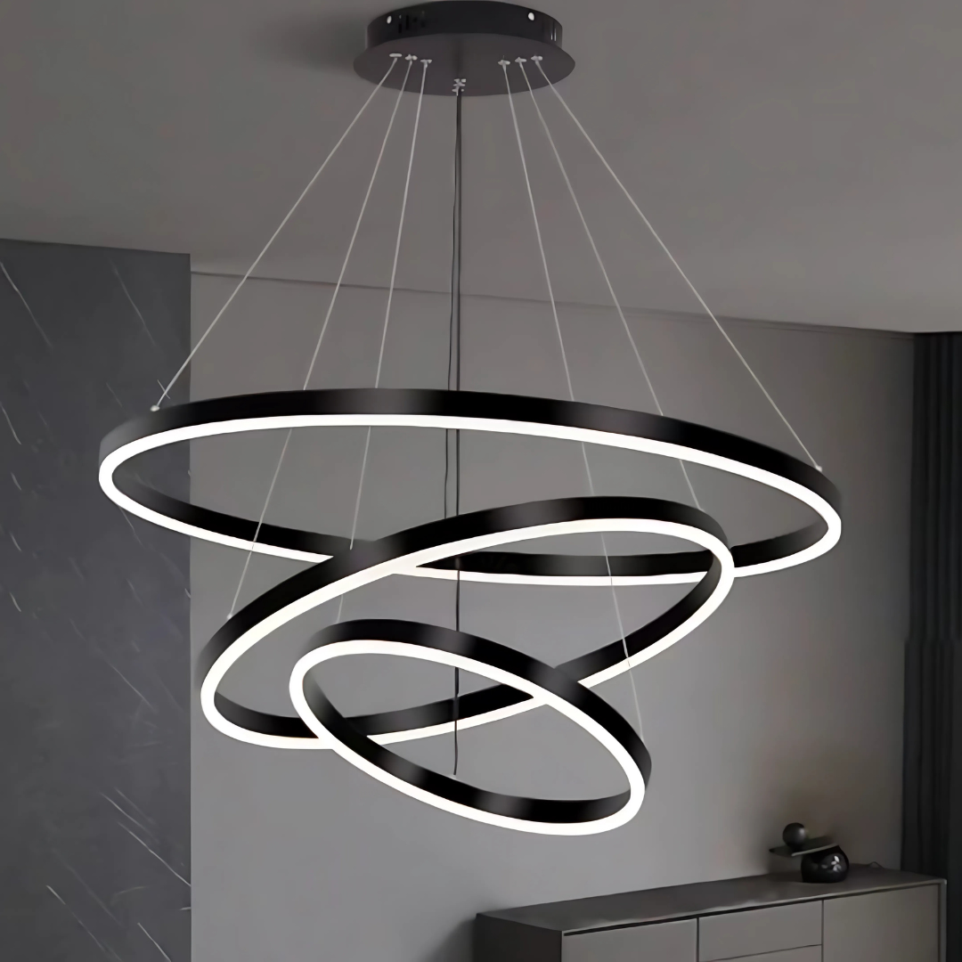 Żyrandol wiszący LED PAGANO 95W, światło zimne/ciepłe/neutralne, czarny, regulowana wysokość Nowoczesne żyrandole Domyślny tytuł Alessandro Design