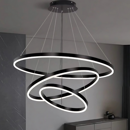 Żyrandol wiszący LED PAGANO 95W, światło zimne/ciepłe/neutralne, czarny, regulowana wysokość Nowoczesne żyrandole Domyślny tytuł Alessandro Design