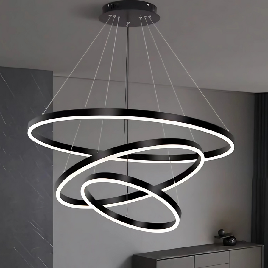 Żyrandol wiszący LED PAGANO 95W, światło zimne/ciepłe/neutralne, czarny, regulowana wysokość Nowoczesne żyrandole Domyślny tytuł Alessandro Design