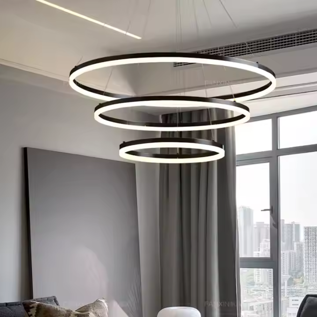 Żyrandol wiszący LED PAGANO 95W, światło zimne/ciepłe/neutralne, czarny, regulowana wysokość Nowoczesne żyrandole Domyślny tytuł Alessandro Design