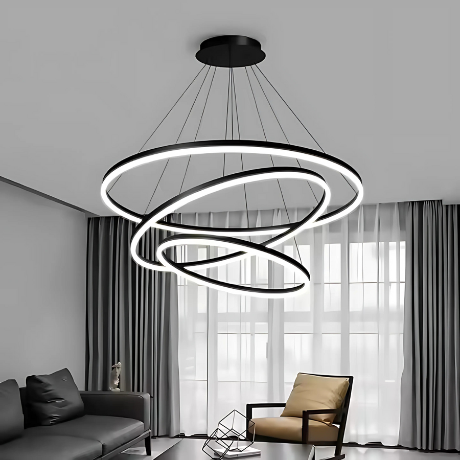 Żyrandol wiszący LED PAGANO 95W, światło zimne/ciepłe/neutralne, czarny, regulowana wysokość Nowoczesne żyrandole Domyślny tytuł Alessandro Design