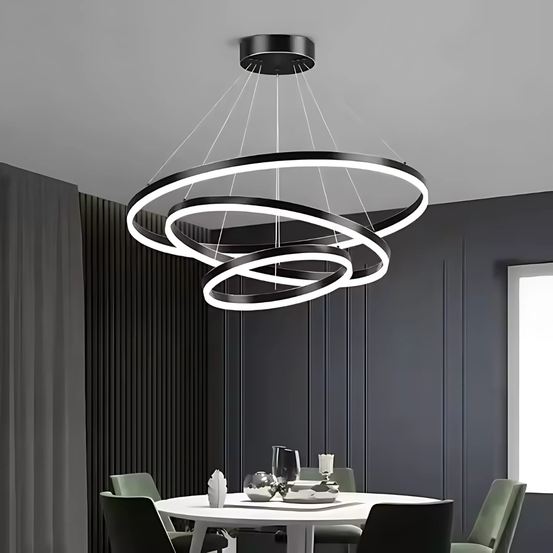 Żyrandol wiszący LED PAGANO 95W, światło zimne/ciepłe/neutralne, czarny, regulowana wysokość Nowoczesne żyrandole Domyślny tytuł Alessandro Design