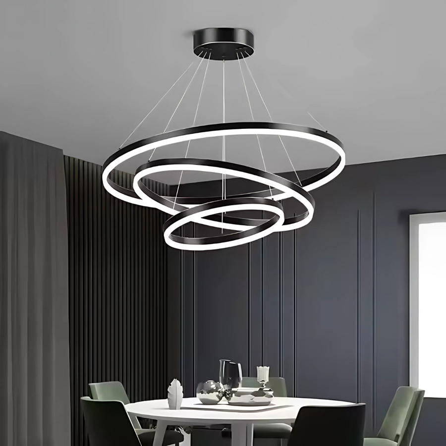 Żyrandol wiszący LED PAGANO 95W, światło zimne/ciepłe/neutralne, czarny, regulowana wysokość Nowoczesne żyrandole Domyślny tytuł Alessandro Design