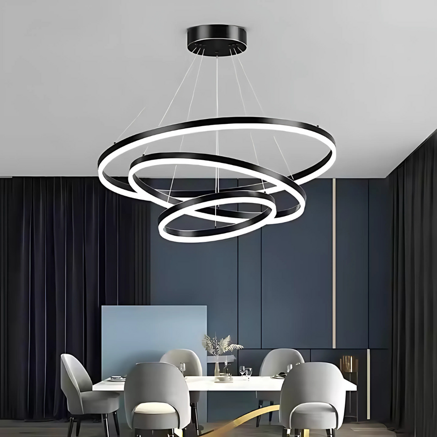 Żyrandol wiszący LED PAGANO 95W, światło zimne/ciepłe/neutralne, czarny, regulowana wysokość Nowoczesne żyrandole Domyślny tytuł Alessandro Design