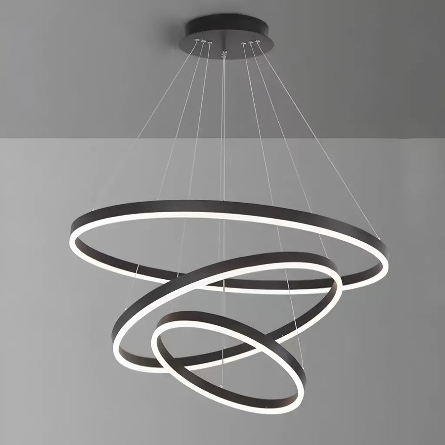 Żyrandol wiszący LED PAGANO 95W, światło zimne/ciepłe/neutralne, czarny, regulowana wysokość Nowoczesne żyrandole Domyślny tytuł Alessandro Design
