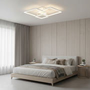 Żyrandol LED z pilotem ZOE, 60W, 3 kwadraty, światło zimne/ciepłe/neutralne, możliwość przyciemniania, biały Żyrandol LED z pilotem Domyślny tytuł Alessandro Design