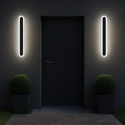 SUHA Zewnętrzny kinkiet LED, długość 30 cm, 4 W, IP65, metal, liniowy, czarny kinkiety zewnętrzne Domyślny tytuł Alessandro Design