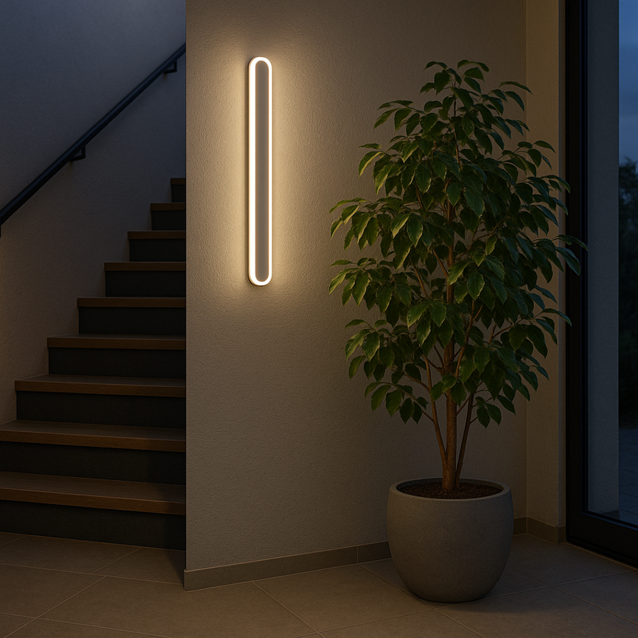 SUHA Zewnętrzny kinkiet LED, długość 50 cm, 6 W, IP65, metal, liniowy, biały kinkiety zewnętrzne Domyślny tytuł Alessandro Design