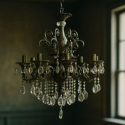 Żyrandol kryształowy SANSSOUCI Magno, 8xE14, średnica 65cm, klasyczne żyrandole z antycznego mosiądzu Domyślny tytuł Alessandro Design