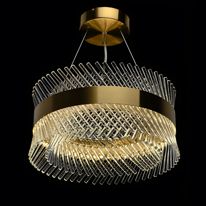 Candelabru Cristal ALHAMBRA Nobile, LED, 52W, Diametru 40cm, Lumina Calda/Rece/Neutra, Dimabil, Inaltime Reglabila, Auriu Lustre LED cu Telecomanda Default Title Alessandro Design