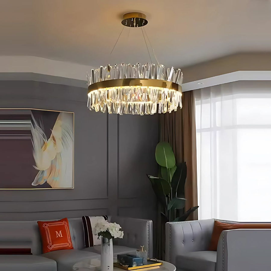 Żyrandol LED CASERTA Regalis z pilotem, 95 W, możliwość przyciemniania, średnica 80 cm, złote żyrandole LED z pilotem Domyślny tytuł Alessandro Design
