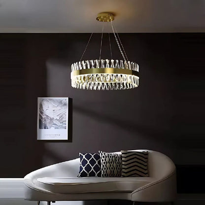 Żyrandol LED CASERTA Regalis z pilotem, 95 W, możliwość przyciemniania, średnica 80 cm, złote żyrandole LED z pilotem Domyślny tytuł Alessandro Design
