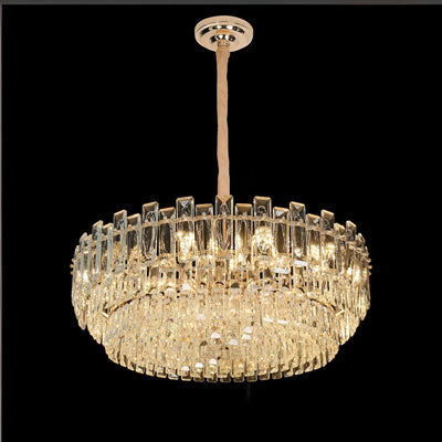 Żyrandol kryształowy FONTAINEBLEAU Supremo, 15x E14, średnica 75 cm, złoty, regulowana wysokość