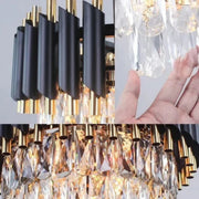 Żyrandol kryształowy VERSAILLES Supremo 12xE14, średnica 80cm, błyszczące złoto i czerń, regulowana wysokość Żyrandole kryształowe Domyślny tytuł Alessandro Design