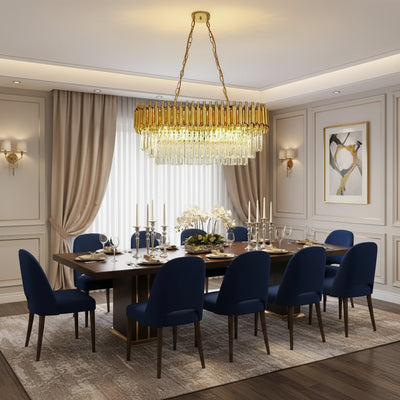 Żyrandol kryształowy VERSAILLES Regalis 10xE14, średnica 80 cm, złoty, regulowana wysokość