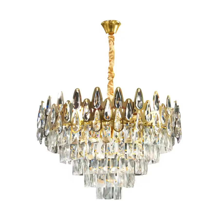 Żyrandol Kryształowy ALHAMBRA Eleganza 8x E14, Średnica 50cm, Błyszczące Złoto, Regulowana Wysokość Żyrandol Kryształowy Domyślny Tytuł Alessandro Design