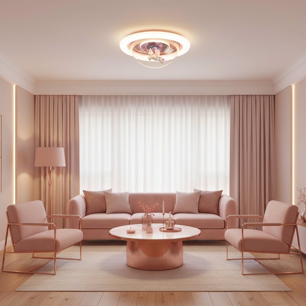 Żyrandol LED UNICORN, 60 W, 50 cm, światło zimne/ciepłe/neutralne, różowe żyrandole dla dzieci Domyślny tytuł Alessandro Design