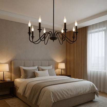 Żyrandol metalowy AVANT, 92cm, wahadłowy, okrągły, 8xE14, czarne żyrandole przemysłowe Domyślny tytuł Alessandro Design