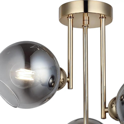 Nowoczesny żyrandol z żarówką MODUS, 3x E27, złoty, metalowy Żyrandole nowoczesne Domyślny tytuł Alessandro Design
