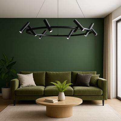 Żyrandol LED Harman, 29W, 8 źródeł, światło neutralne, czarny