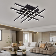 Żyrandol LED z pilotem LINEX, 108 W, 8 elementów, światło zimne/ciepłe/neutralne, możliwość przyciemniania, czarne Żyrandole LED z pilotem Domyślny tytuł Alessandro Design