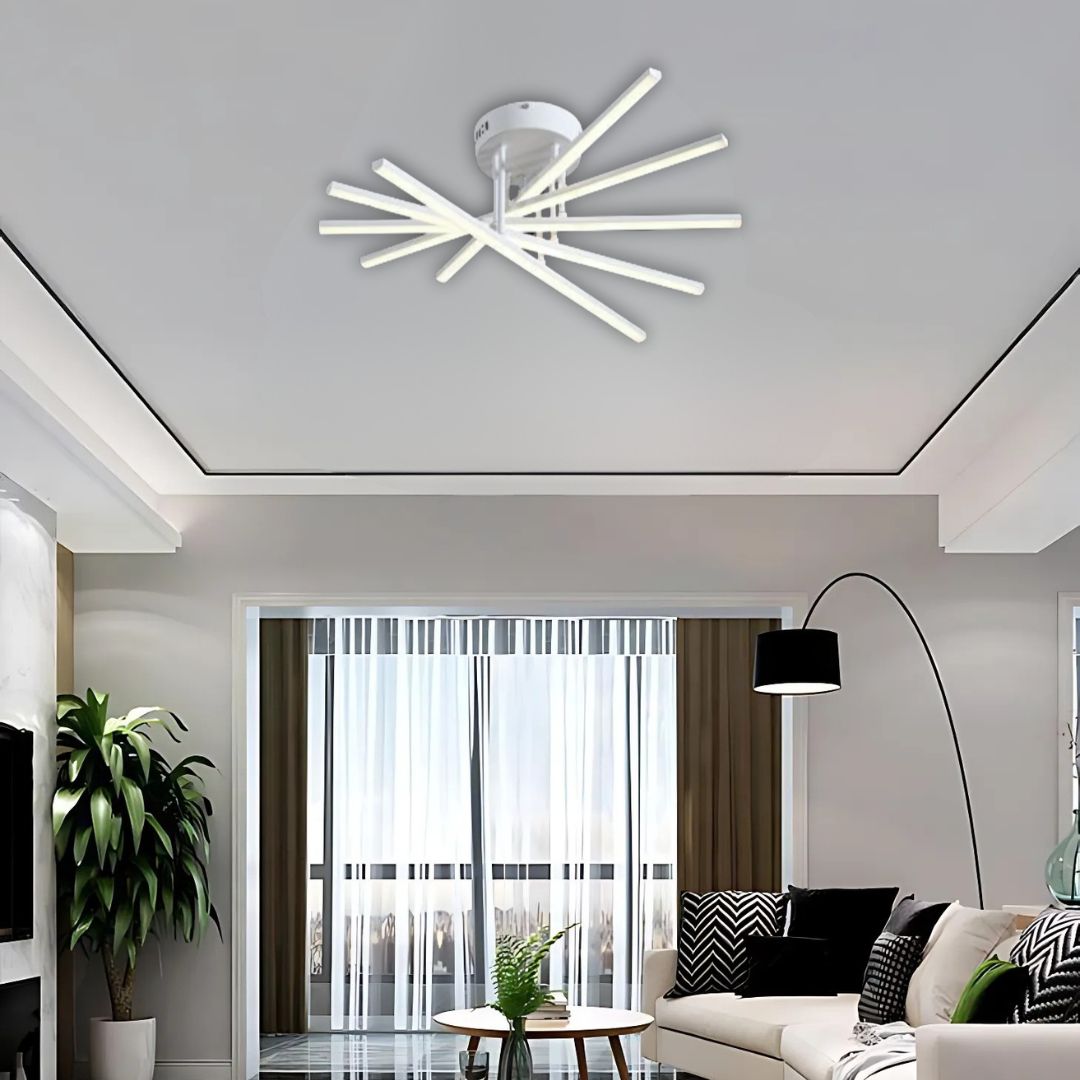 Lustra LED cu Telecomanda GIO, 90W, 5 Elemente, Lumina Rece/Clada/Neutra, Dimabila, Alb Lustre LED cu Telecomanda Default Title Alessandro Design