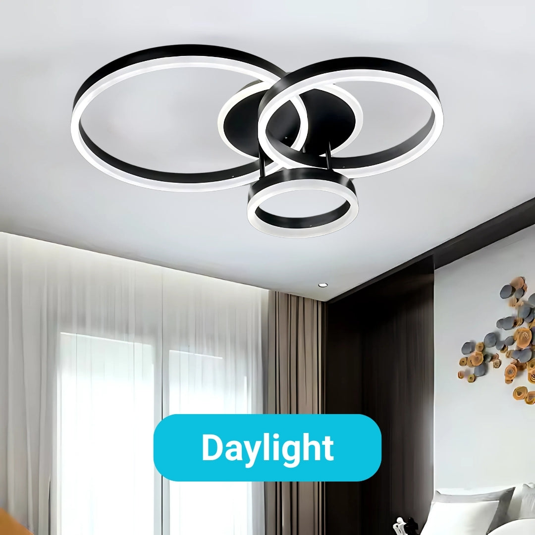 Żyrandol LED z pilotem RIGA LILITH, 68W, 3 koła, światło zimne/ciepłe/neutralne, możliwość przyciemniania, czarne Żyrandole LED z pilotem Domyślny tytuł Alessandro Design
