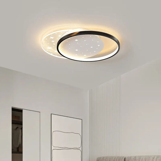 Żyrandol LED z pilotem LUNARO 110W, 2 koła, światło zimne/ciepłe/neutralne, możliwość przyciemniania, czarno-białe Żyrandole LED z pilotem Domyślny tytuł Alessandro Design