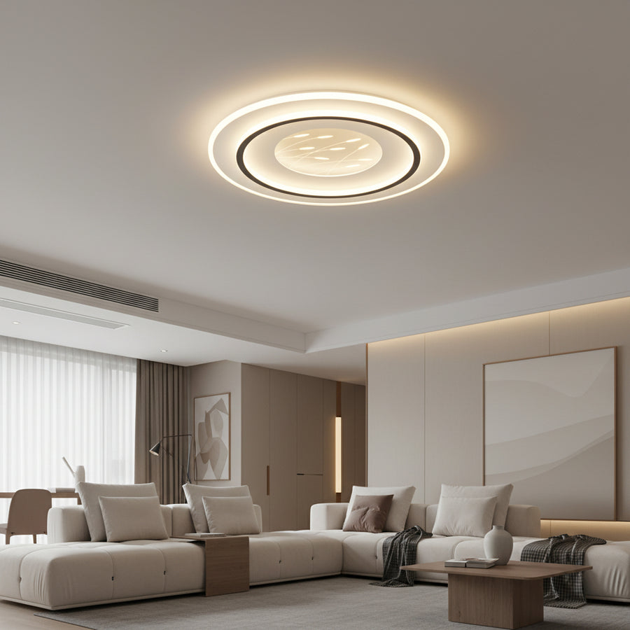 Żyrandol LED z pilotem LINEA 125W, Okrągły, Światło zimne/ciepłe/Neutralne, Możliwość ściemniania, Czarne Żyrandole LED z pilotem Domyślny tytuł Alessandro Design