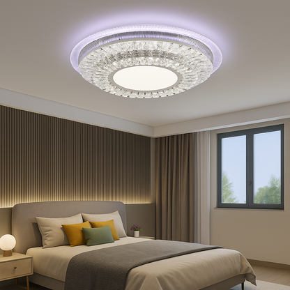 Żyrandol LED z pilotem MIRALUX RGB, 62W, światło niebieskie/zimne/neutralne/ciepłe, możliwość przyciemniania, biały Żyrandol LED z pilotem Domyślny tytuł Alessandro Design