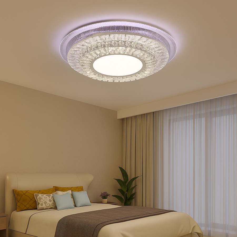 Żyrandol LED z pilotem MIRALUX RGB, 62W, światło niebieskie/zimne/neutralne/ciepłe, możliwość przyciemniania, biały Żyrandol LED z pilotem Domyślny tytuł Alessandro Design