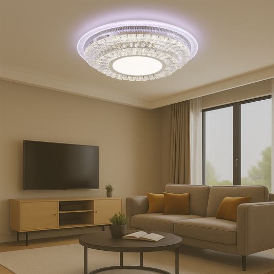 Żyrandol LED z pilotem MIRALUX RGB, 62W, światło niebieskie/zimne/neutralne/ciepłe, możliwość przyciemniania, biały Żyrandol LED z pilotem Domyślny tytuł Alessandro Design