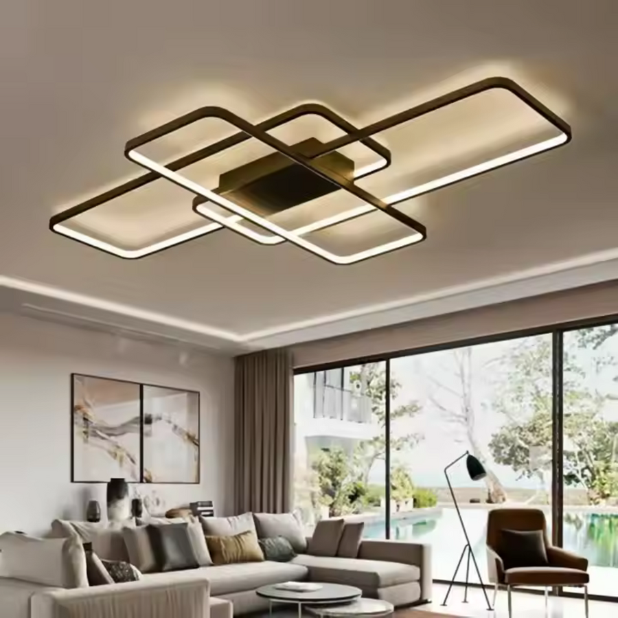 Żyrandol LED IANUSIS z pilotem 95 W, 3 elementy, światło zimne/ciepłe/neutralne, możliwość przyciemniania, czarne żyrandole LED z pilotem Domyślny tytuł Alessandro Design