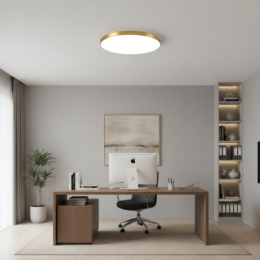 Lampa sufitowa LED SOLIS 37cm 33W Zimne Światło Złota