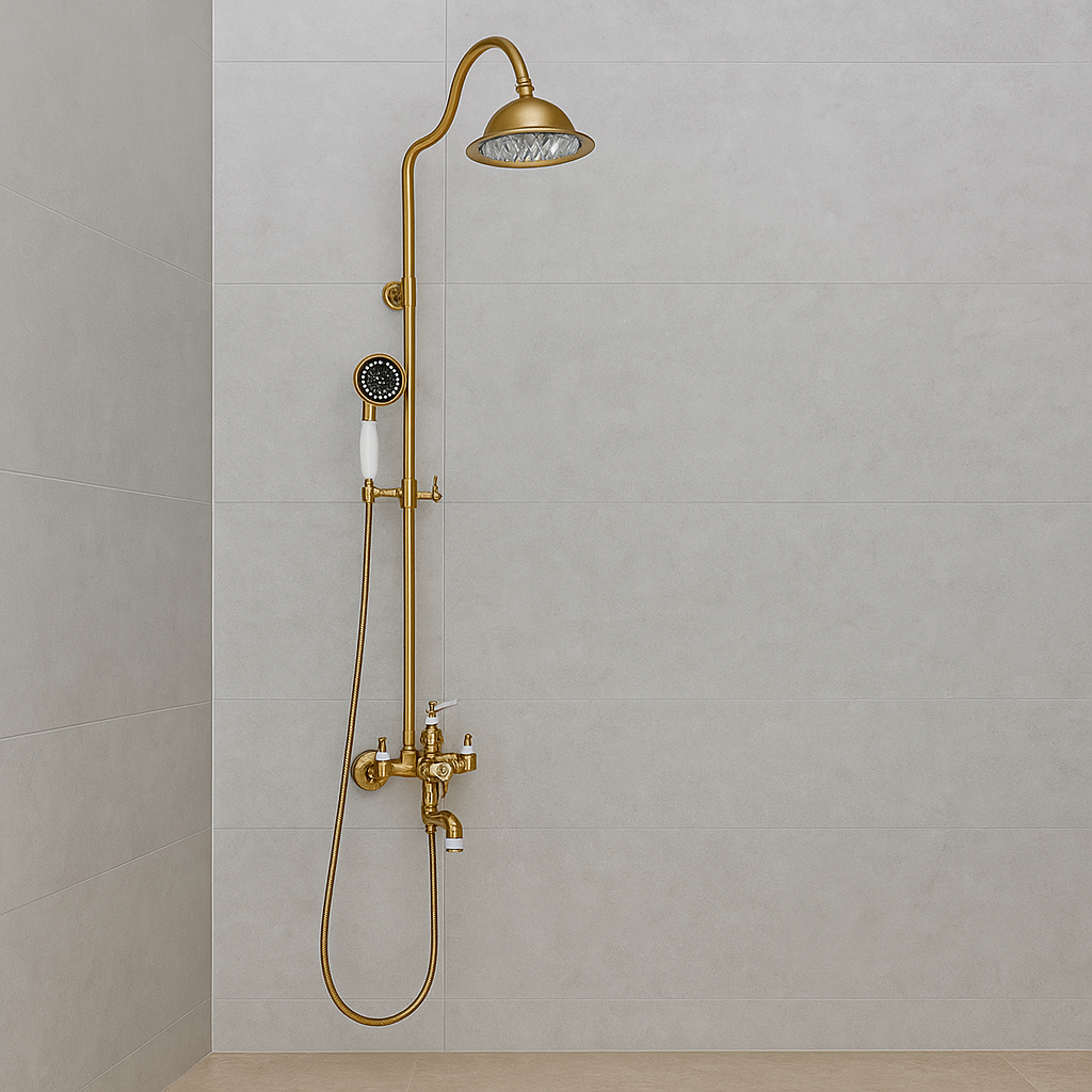 Kolumna prysznicowa, mosiądz sanitarny, złoty, baterie i kolumny prysznicowe WZY/310/B Tytuł domyślny Alessandro Design