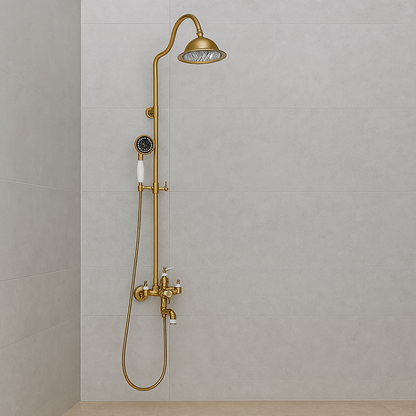 Kolumna prysznicowa, mosiądz sanitarny, złoty, baterie i kolumny prysznicowe WZY/310/B Tytuł domyślny Alessandro Design