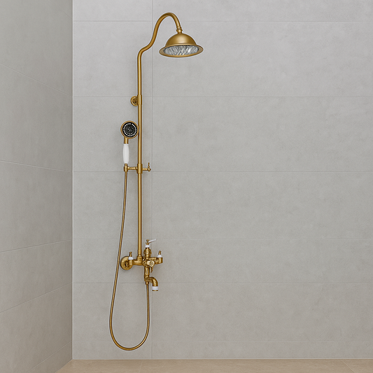 Kolumna prysznicowa, mosiądz sanitarny, złoty, baterie i kolumny prysznicowe WZY/310/B Tytuł domyślny Alessandro Design