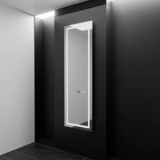 Prostokątne lustro LED, 45x140 cm, czujnik radarowy Giulia Marcello, system odmgławiania, zegar i termometr, Dimabila, lusterka Dressing Couture Domyślny tytuł Alessandro Design