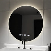 Okrągłe lustro LED, 70 cm, Serenite MotionGlow Marcello, system odmgławiania, zegar i termometr, przyciemniane lustra Marcello Domyślny tytuł Alessandro Design