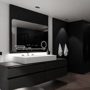 Prostokątne lustro LED, 120x80cm, Harmonie MotionGlow Marcello, system usuwania zamglenia, zegar i termometr, lupa kosmetyczna, przyciemniane lustra Marcello Domyślny tytuł Alessandro Design