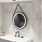 Okrągłe lustro LED, 60 cm, Celeste Majeste Noir Eleve MotionGlow Marcello, system odparowywania, zegar i termometr, przyciemniane lustra Marcello Domyślny tytuł Alessandro Design