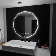 Lustro LED 60cm, POLIGON Sensor MotionGlow Marcello, system odmgławiania, zegar i termometr, Dimabila Mirrors Marcello Domyślny tytuł Alessandro Design