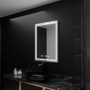 Prostokątne lustro LED, 60x80cm, Verite Imperial Silver Motion Glow Marcello, system odmgławiania, zegar i termometr, przyciemniane lustra Marcello Domyślny tytuł Alessandro Design